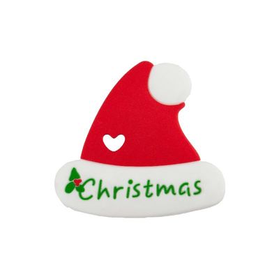 Silicón suave Teether del hombre de pan de jengibre de la Navidad colorido para la dentición del bebé