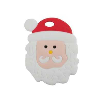 Silicón suave Teether del hombre de pan de jengibre de la Navidad colorido para la dentición del bebé