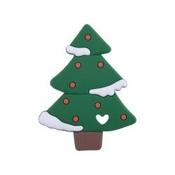 Silicón suave Teether del hombre de pan de jengibre de la Navidad colorido para la dentición del bebé