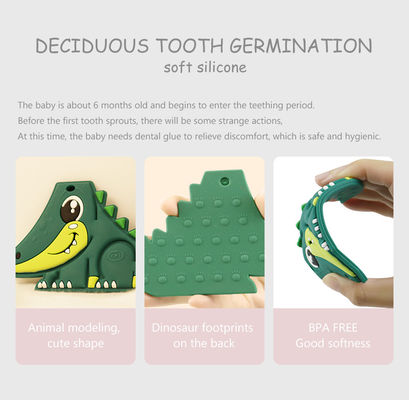 Dentición que calma de Toy Teether Cartoon Pattern For del bebé del silicón de la categoría alimenticia