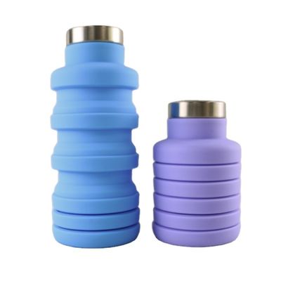 Logo Silicone Water Bottle Foldable de encargo para llevar al aire libre