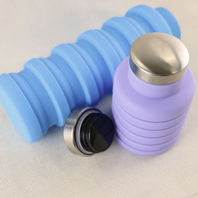 Logo Silicone Water Bottle Foldable de encargo para llevar al aire libre