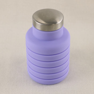 Logo Silicone Water Bottle Foldable de encargo para llevar al aire libre