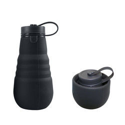 Botella de consumición BPA del silicón plegable hermético libre para acampar del viaje