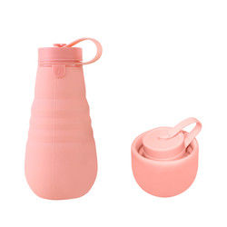 Botella de consumición BPA del silicón plegable hermético libre para acampar del viaje