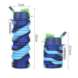 Botella de agua plegable libre del silicón de BPA para la capacidad del deporte al aire libre 500ml