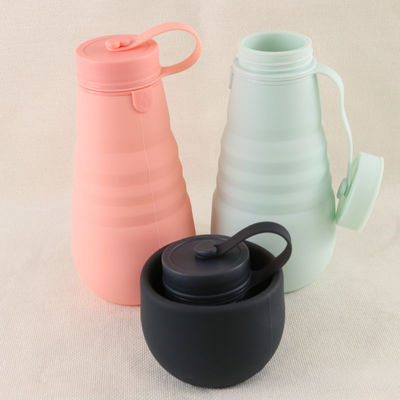 Botella al aire libre de la bebida del silicón, botella de agua plegable para acampar