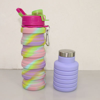 botella de agua amistosa del silicón de 500ml Eco para la consumición del viaje del deporte