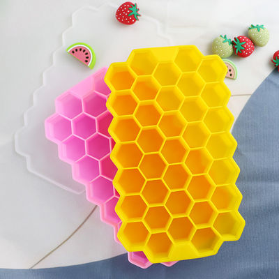 OEM de goma suave libre de Tray With Lid Honeycomb Shape del cubo de hielo del PVC