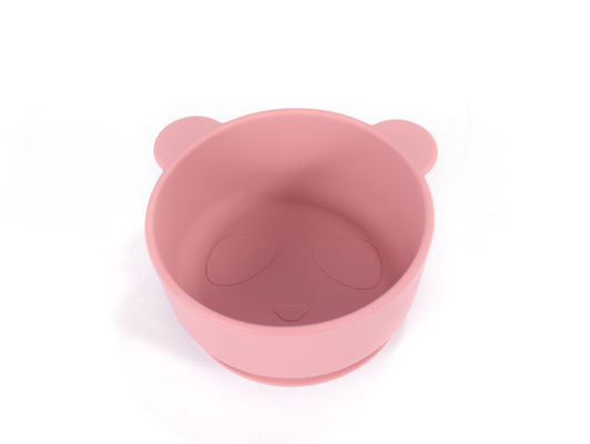 Cariñoso dibujo animado diseño oso panda forma bebé silicona plato de alimentación sin sabor con personalizar el logotipo
