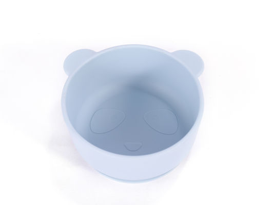 Cariñoso dibujo animado diseño oso panda forma bebé silicona plato de alimentación sin sabor con personalizar el logotipo