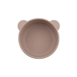 Cariñoso dibujo animado diseño oso panda forma bebé silicona plato de alimentación sin sabor con personalizar el logotipo