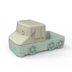 El coche lindo de la placa de la succión del silicón de la historieta forma para el bebé que come la comida