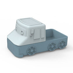 El coche lindo de la placa de la succión del silicón de la historieta forma para el bebé que come la comida