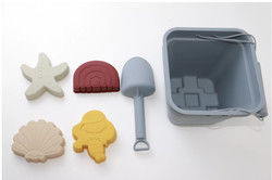 Juguete flotante de la arena de 6 del pedazo del silicón de la playa de Toy Set Bucket Colorful For del agua del entretenimiento del silicón estrellas de mar de los moldes