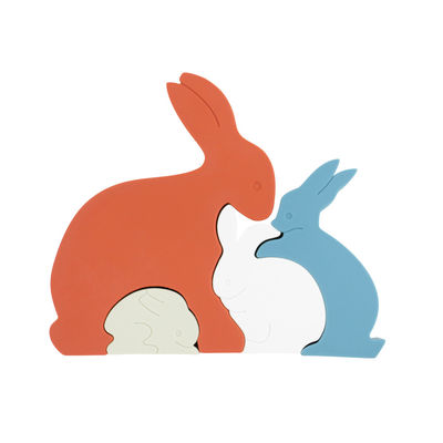 Rompecabezas Eco de Bunny Rabbit Silicone Toddler Jigsaw amistoso para el bebé