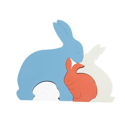 Rompecabezas Eco de Bunny Rabbit Silicone Toddler Jigsaw amistoso para el bebé