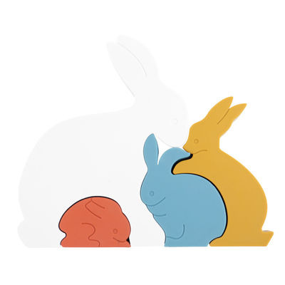 Rompecabezas Eco de Bunny Rabbit Silicone Toddler Jigsaw amistoso para el bebé