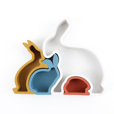 Rompecabezas Eco de Bunny Rabbit Silicone Toddler Jigsaw amistoso para el bebé