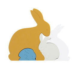 Rompecabezas Eco de Bunny Rabbit Silicone Toddler Jigsaw amistoso para el bebé