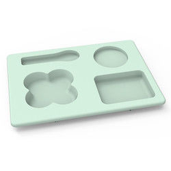 El cuenco del silicón de la forma de la flor fijó irrompible para la alimentación infantil del bebé