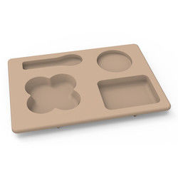 El cuenco del silicón de la forma de la flor fijó irrompible para la alimentación infantil del bebé