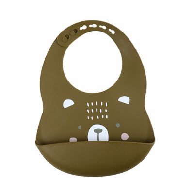 Resistente de agua suave libre del babero del bebé del silicón de BPA con la impresión del modelo animal