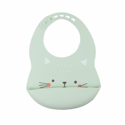 Resistente de agua suave libre del babero del bebé del silicón de BPA con la impresión del modelo animal