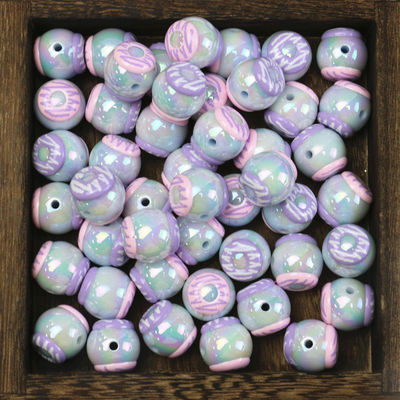 Chunky Gumball Color rosa Granos de chicle a granel Granos sueltos de acrílico para joyería
