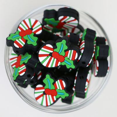 Gotas amistosas libres focales de las gotas BPA Eco DIY del silicón de encargo de la Navidad para los llaveros de la pluma