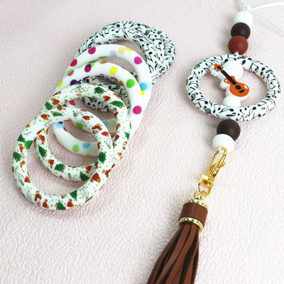 Diseño impreso personalizado del fabricante a todo color en las cuentas del anillo para decoraciones de llaveros
