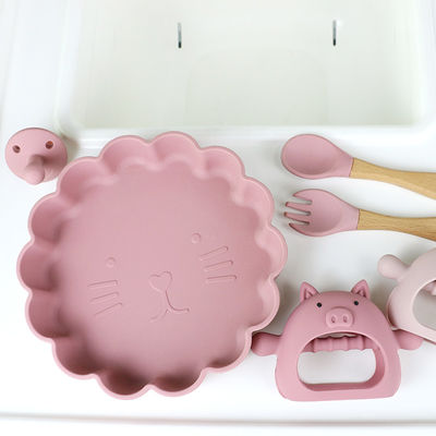Personalizado Varias formas forma de cerdo agarre de la manija Dientes de silicona para el bebé con varios diseños