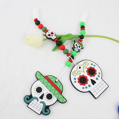Silicón suave y flexible Teether por 0-36 meses del bebé DIY del silicón de llaveros del teether para Halloween