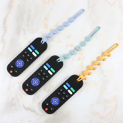 Diversos productos de encargo el echar los dientes del bebé de los diseños en diverso juguete del teether del silicón del regulador de los colores TV