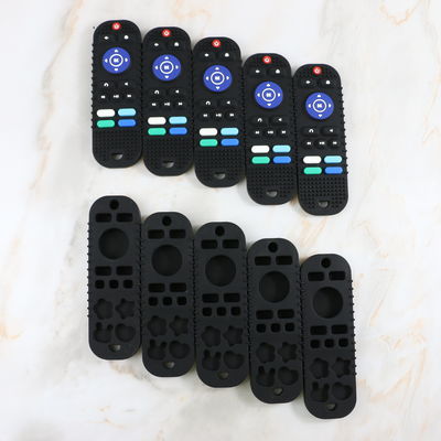 Diversos productos de encargo el echar los dientes del bebé de los diseños en diverso juguete del teether del silicón del regulador de los colores TV