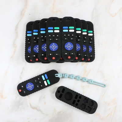 Diversos productos de encargo el echar los dientes del bebé de los diseños en diverso juguete del teether del silicón del regulador de los colores TV