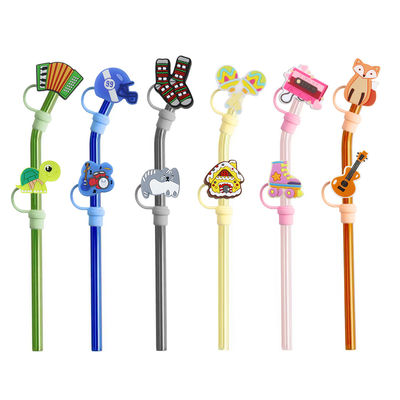 Cubierta de pajita de silicona personalizada -40 ℃ a 230 ℃ Rango de temperatura Encantos de topper de pajita de tamaño personalizado
