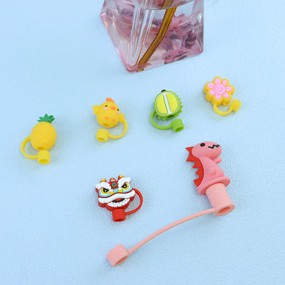 Cubierta de pajita de silicona personalizada -40 ℃ a 230 ℃ Rango de temperatura Encantos de topper de pajita de tamaño personalizado