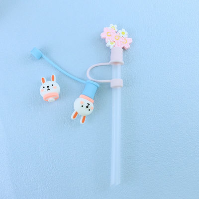Pajita de diferentes tamaños de Material no tóxico/cubierta de pajita de silicona con abalorios Sippy Topper