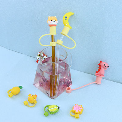 Pajita de diferentes tamaños de Material no tóxico/cubierta de pajita de silicona con abalorios Sippy Topper