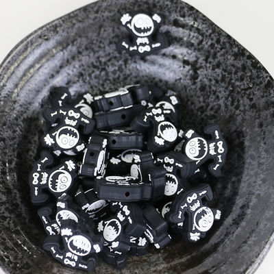 La dentición no tóxica de encargo del silicón gotea con el agujero para los focals el echar los dientes del bebé para la Navidad de Halloween