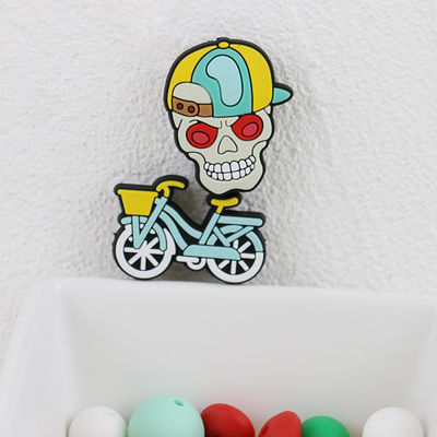 Gota focal de Halloween del cráneo del silicón de encargo de las calabazas para los llaveros de las plumas de DIY