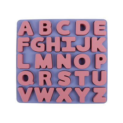 Rompecabezas educativo BPA Eco libre del silicón de las letras del alphabate 26 de los juguetes del silicón de encargo del logotipo amistoso para los niños