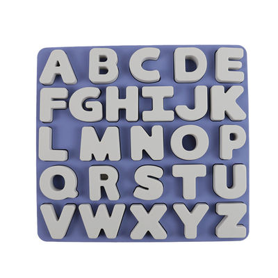 Rompecabezas educativo BPA Eco libre del silicón de las letras del alphabate 26 de los juguetes del silicón de encargo del logotipo amistoso para los niños