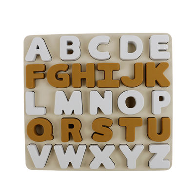 Rompecabezas educativo BPA Eco libre del silicón de las letras del alphabate 26 de los juguetes del silicón de encargo del logotipo amistoso para los niños