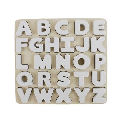 Rompecabezas educativo BPA Eco libre del silicón de las letras del alphabate 26 de los juguetes del silicón de encargo del logotipo amistoso para los niños