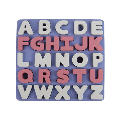 Rompecabezas educativo BPA Eco libre del silicón de las letras del alphabate 26 de los juguetes del silicón de encargo del logotipo amistoso para los niños