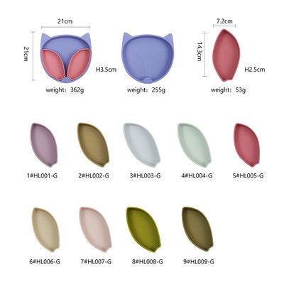 Platos de silicona seguros para microondas Cuchara para bebés Libre de BPA No tóxico Suave para bebés