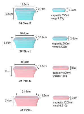 Cuenco apilable del silicón con la fiambrera Bento Set Microwave Safe de la cubierta de la tapa