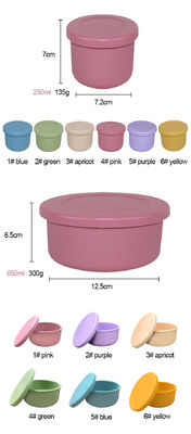 Cuenco apilable del silicón con la fiambrera Bento Set Microwave Safe de la cubierta de la tapa